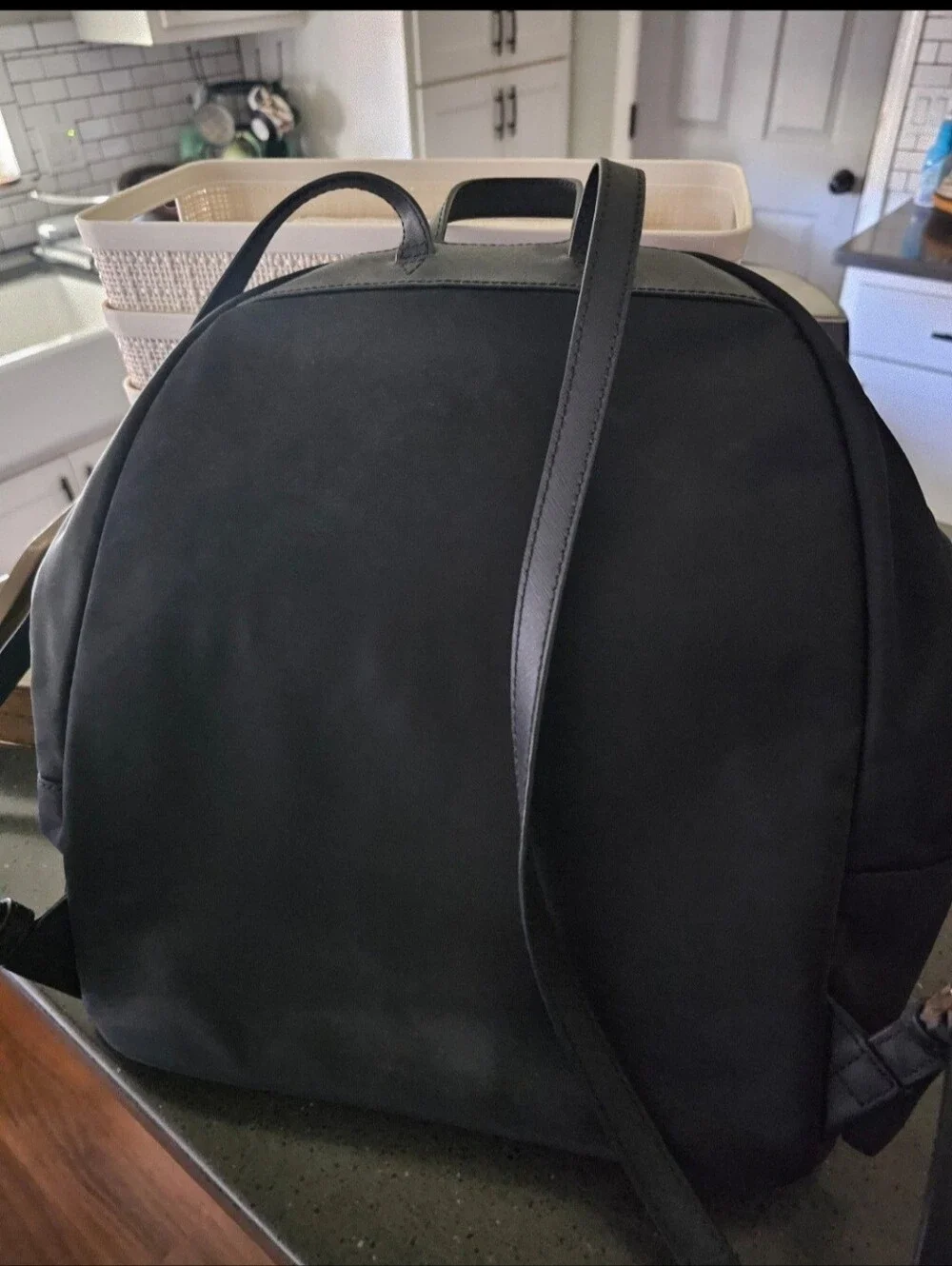 Michael Kors Black Nylon Backpack with Gold Accents - Picture 5 of 6